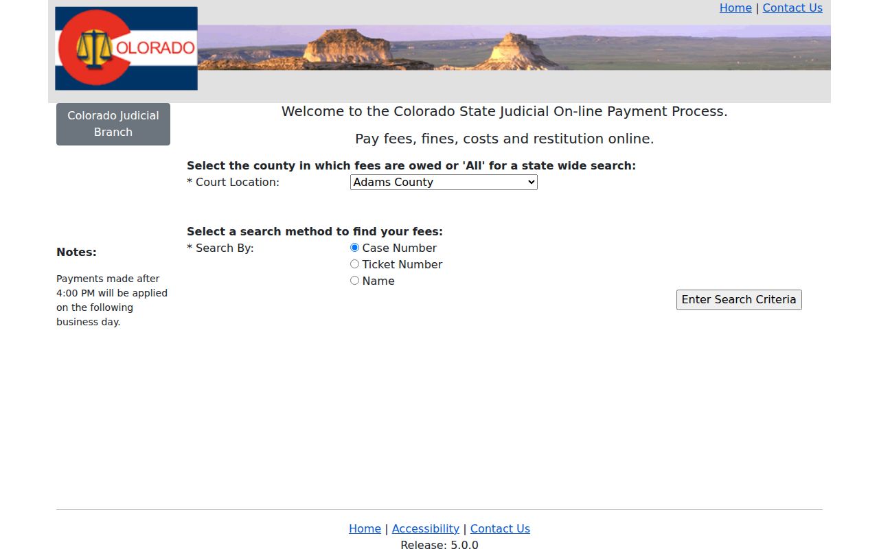 Mineral County Clerk of Court Colorado Judicial online payment system