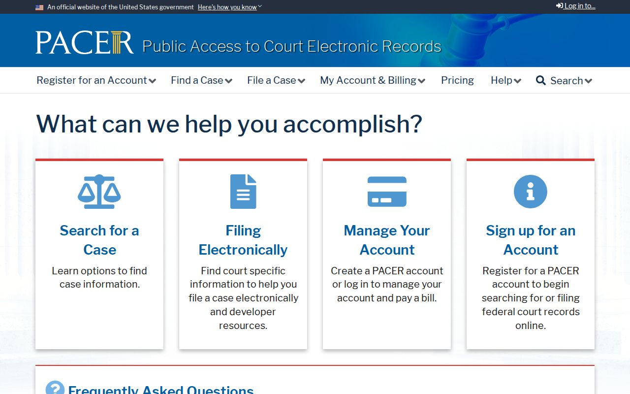 Mineral County court dockets PACER registration access