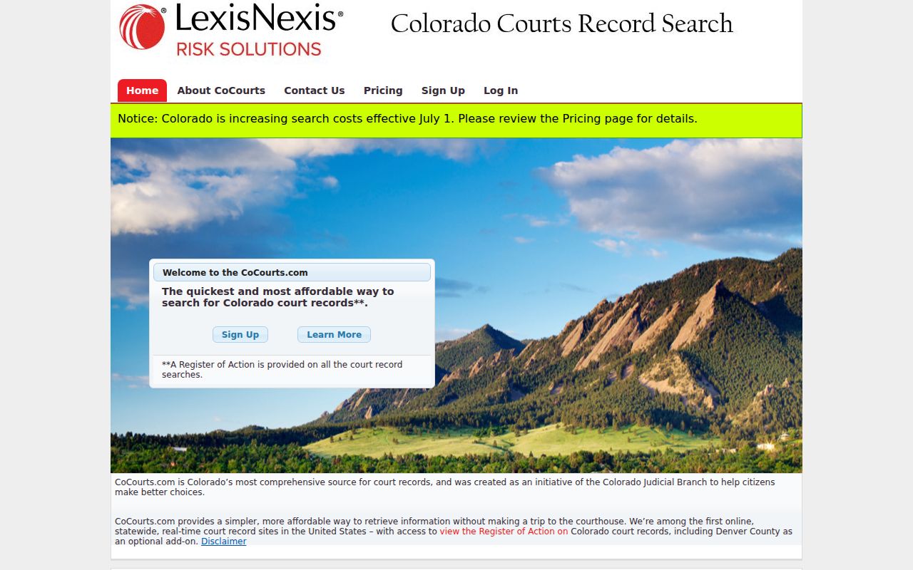 Mineral County court records CoCourts statewide court record search