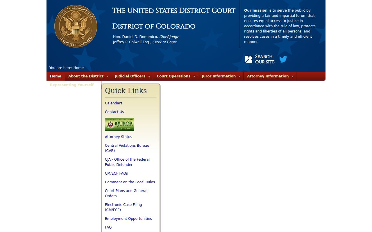 Mineral County District Court U.S. District Court for Colorado distinction