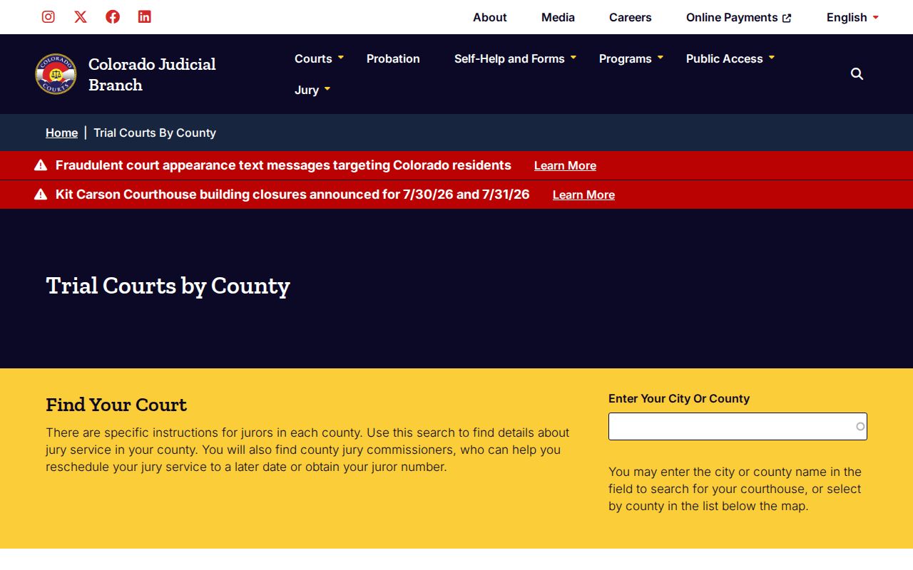 Mineral County court records Colorado trial courts by county lookup