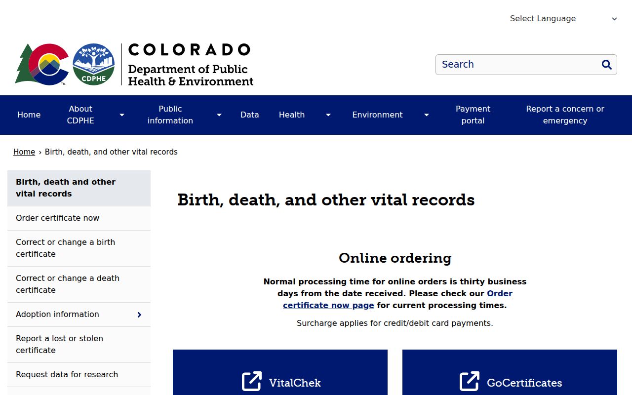 Mineral County marriage and divorce records Colorado vital records page