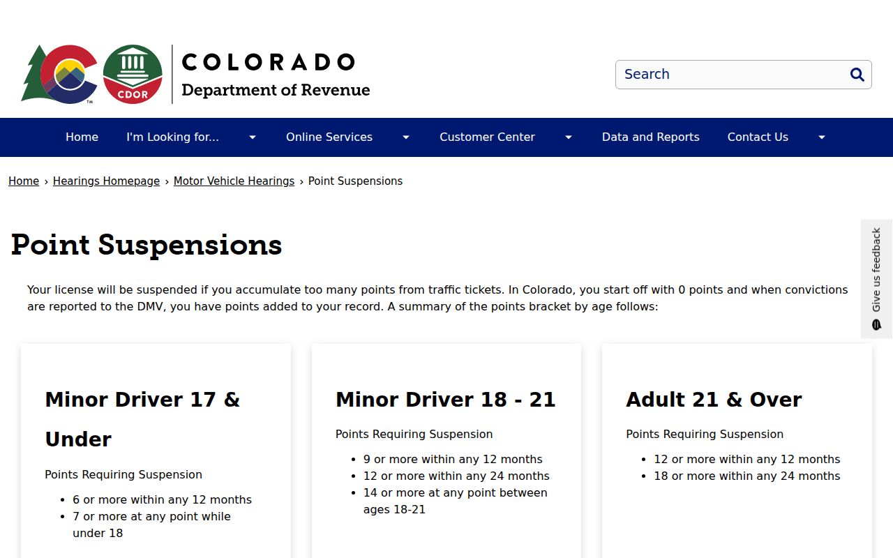 Mineral County traffic court records and Colorado point suspension information